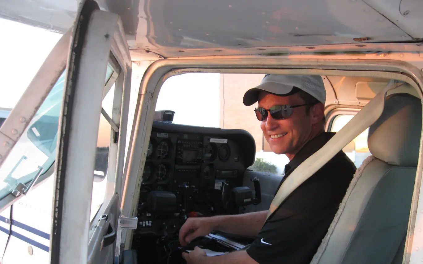 Alto Flight Academy instructor and student in a Cessna training aircraft