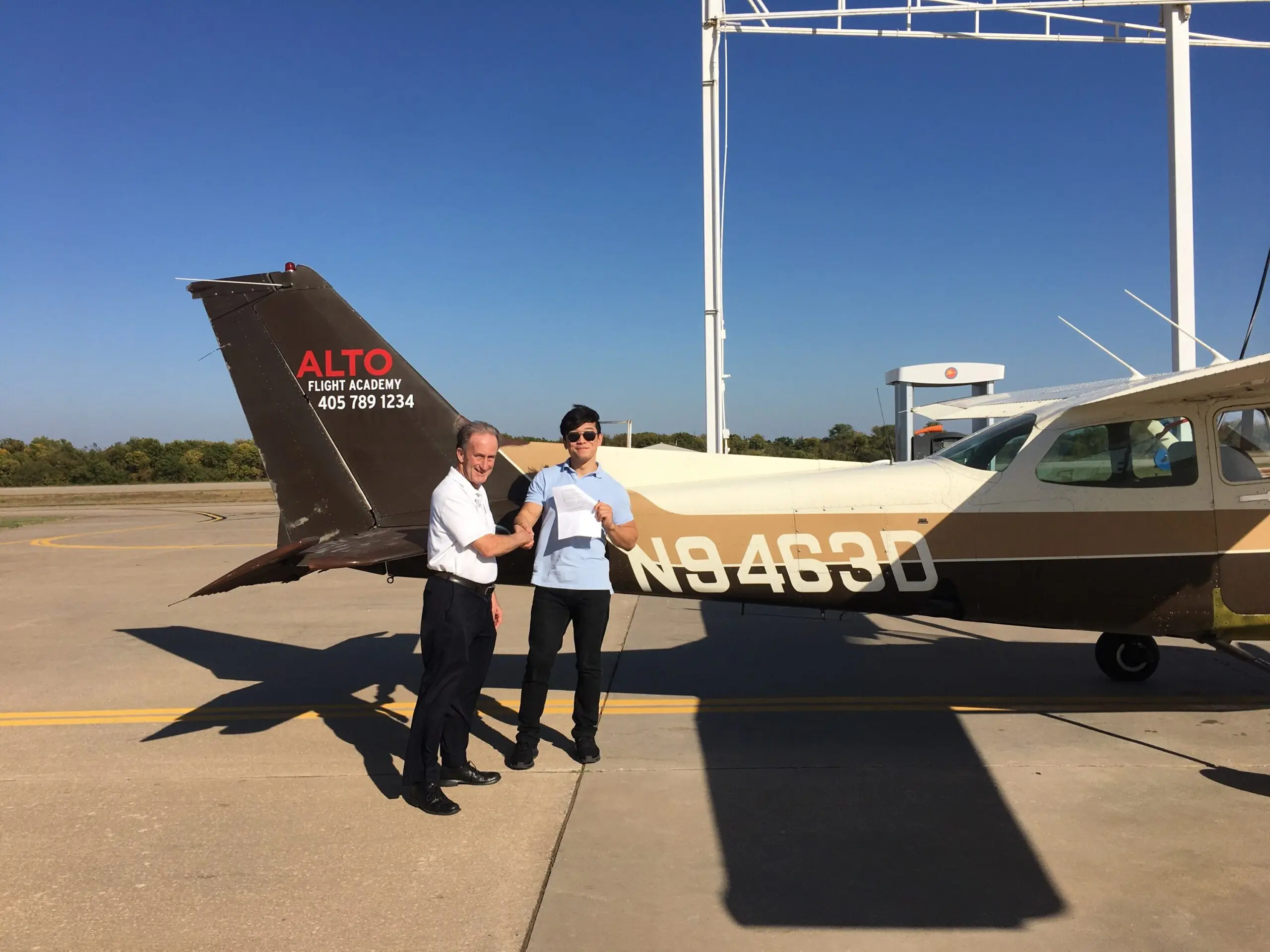 Private Pilot student and instructor planning flight training at Alto Flight Academy